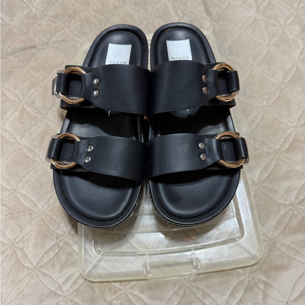Dolce Vita Black Slide Sandals